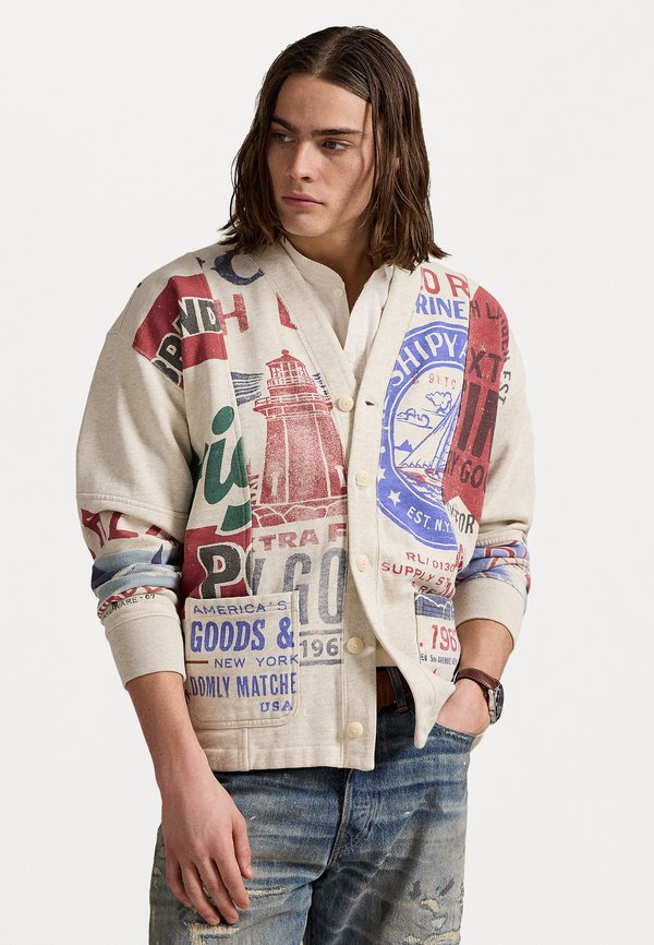 LONG SLEEVE - Zip-up sweatshirt - chalk heather multi