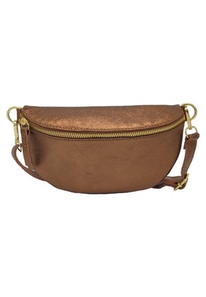 Sac banane Moumoute et cuir irisé CARRY - Beige taupe