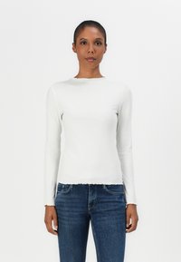 TOM TAILOR DENIM WITH FRILL EDGE - Longsleeve - off white