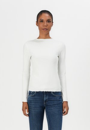 TOM TAILOR DENIM WITH FRILL EDGE - Longsleeve - off white