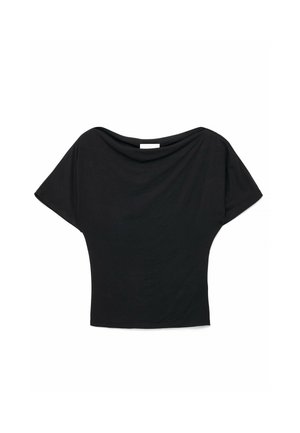 NA-KD, BOAT NECK T-SHIRT - Camiseta básica - black