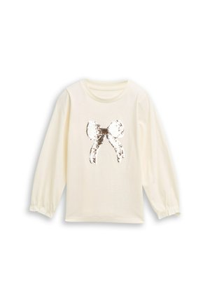 MIT WENDEPAILLETTEN - Langarmshirt - wool white