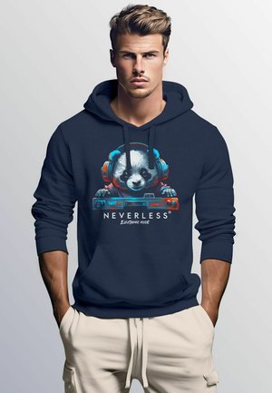 PANDA BÄR  MUSIK TECHNO FASHION STREET STYLE NEVERLESS® - Hoodie - navy