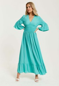 Liquorish with-frill-sleeves - Maxi dress - green