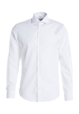 Hvid langærmet skjorte lavet af blødt bomuld. Har klassisk krave, knaplukning og tætsiddende design med pænt skræddersyede manchetter.