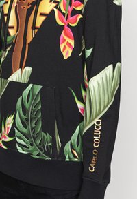 Carlo Colucci HOODIE - Camisola - black green