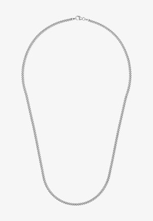 Halskette aus Silber mit einer glatten, glänzenden Oberfläche. Sie verfügt über ein klassisches Gliederdesign und einen sicheren Verschluss, ideal für den täglichen Gebrauch.