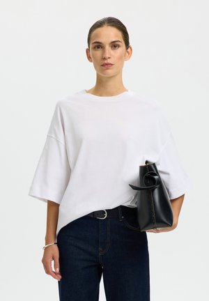 Selected, SLWCOLWOMAN OVERSIZED TEE - T-Shirt basic - bright white