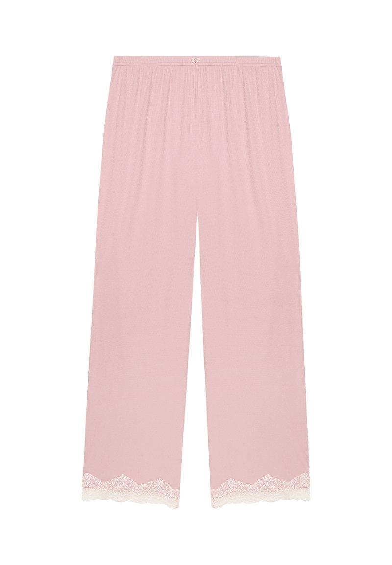Pantaloni Corti In Raso E Pizzo – Pigiama Donna Yamamay, Rosa Caramello Con Dettagli Floreali, Linea Primula
