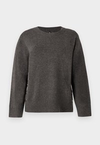ONLRENE LIFE BUTTON O NECK - Pulóver - chocolate torte melange/gold coloured