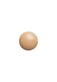 Oggetto sferico beige con una finitura lucida, superficie liscia e un leggero riflesso. Nessun motivo visibile o hardware.