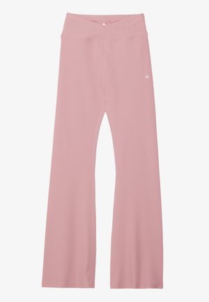 HIGH RISE FLARED LEGGINGS WITH WRAP WAISTBAND - Tracksuit bottoms - mauve