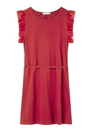 Terranova, CINTINA CON BALZE  - Vestito di maglina - rosso scuro