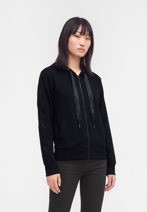 Guess, NEW HOODED VICTOIRE ZIP - Суитшърт с качулка - jet black