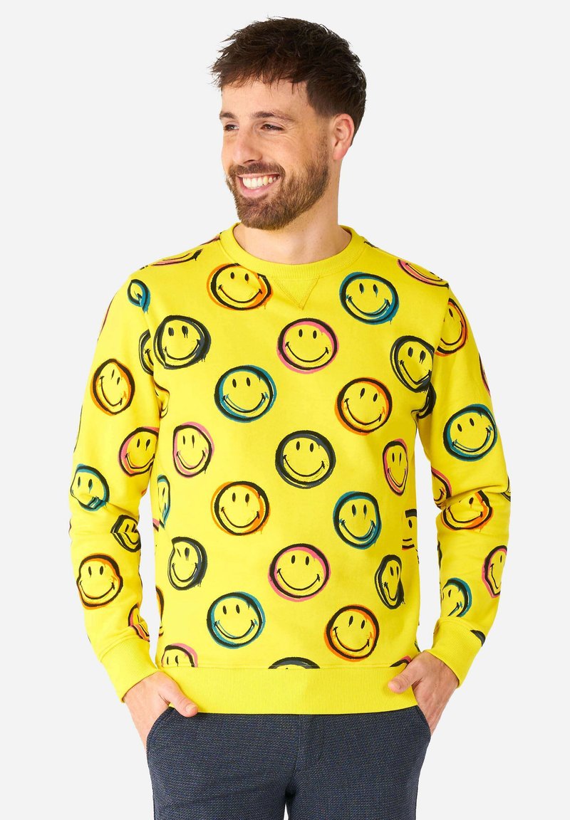 OppoSuits SMILEY™ SMUDGE - Športni pulover - yellow