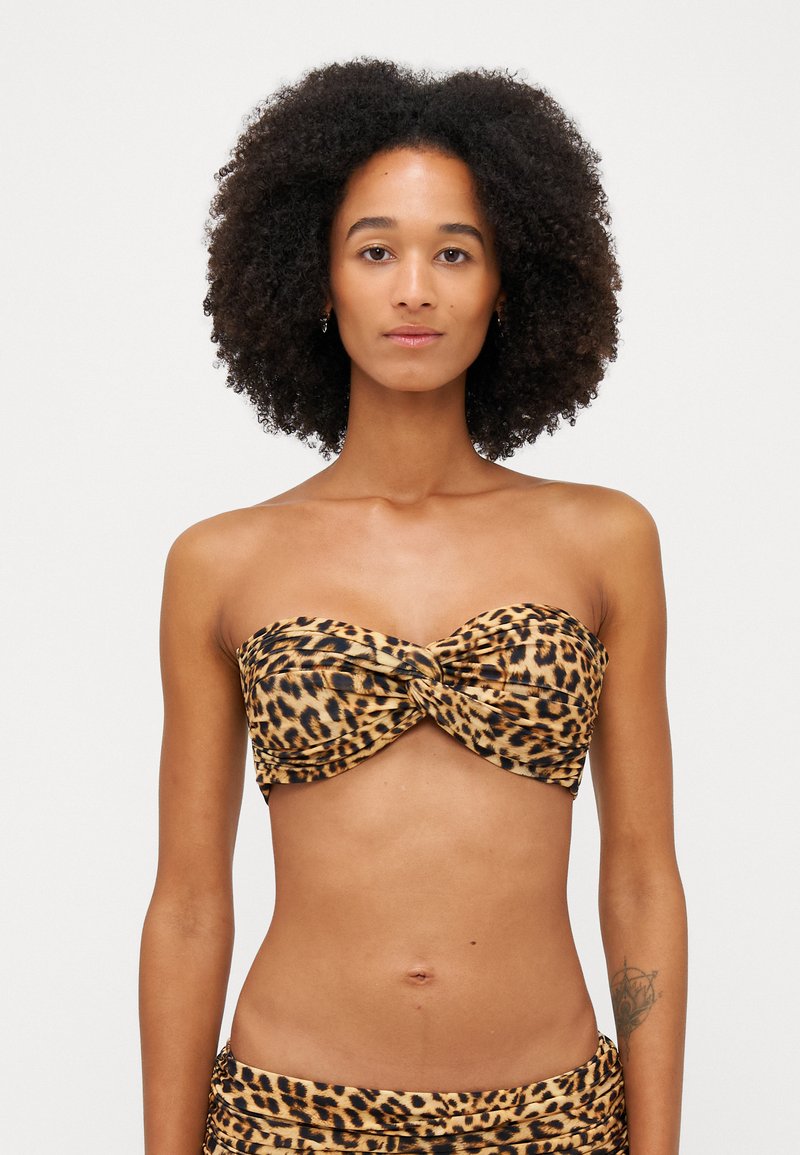 Norma Kamali JOHNNY BRA - Sutien costum de baie din două piese - cheetah patch