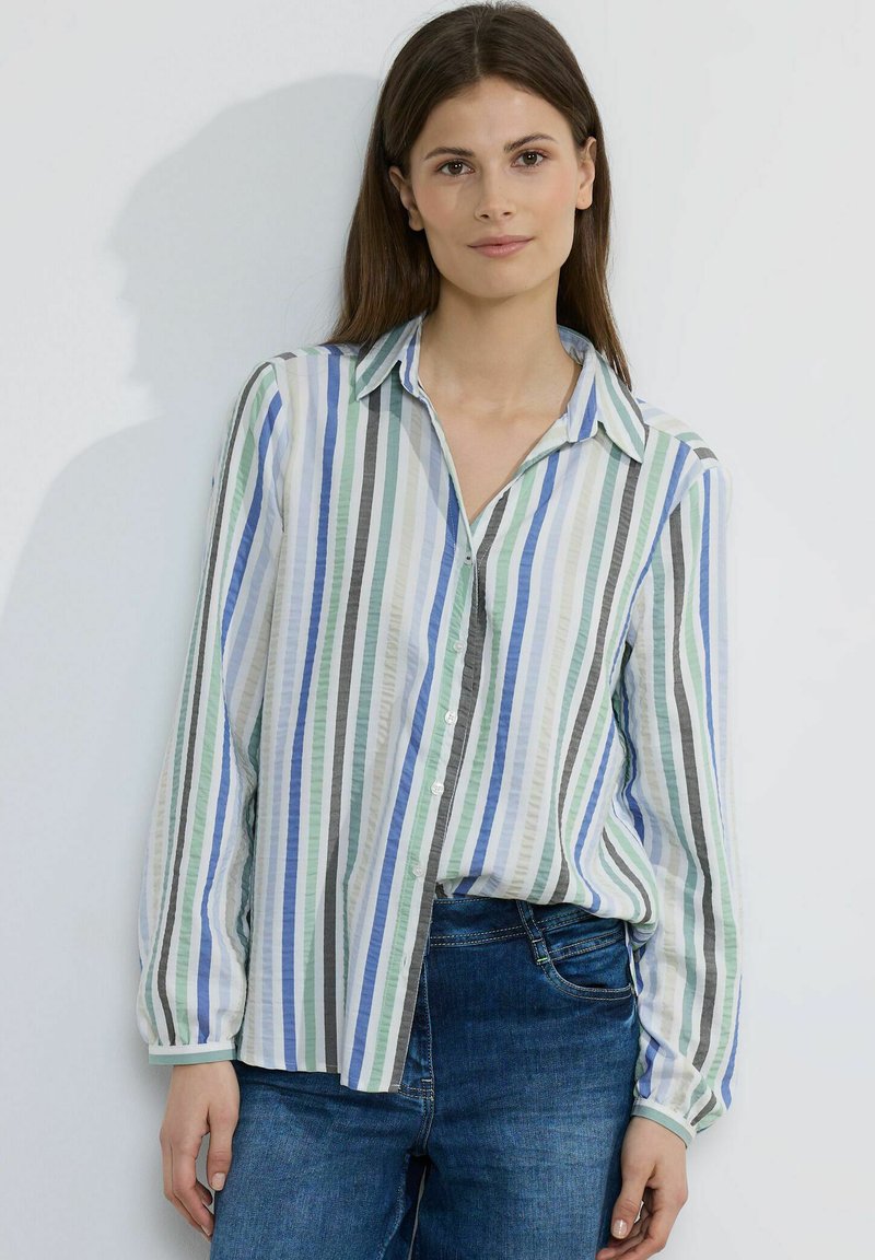 Cecil SEERSUCKER - Overhemdblouse - grün