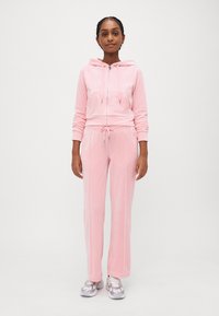 Juicy Couture CLASSIC VELOUR HOODIE WITH LOGO  - Camisola com fecho - pink