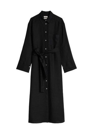 Marc O'Polo, DRESS, LONG LENGTH, SHIRT STYLE, COLLAR, PATCH POCKET, SOLID - Rochie tip cămașă - black
