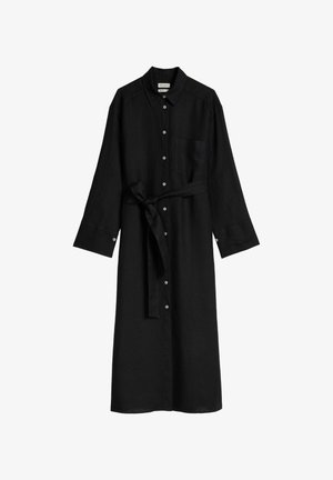 Marc O'Polo, DRESS, LONG LENGTH, SHIRT STYLE, COLLAR, PATCH POCKET, SOLID - Tričkové šaty - black