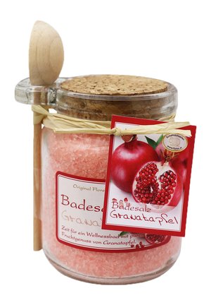 BADESALZ GRANATAPFEL IM GLAS MIT HOLZLÖFFEL 300 G - Schaumbad & Badezusätze