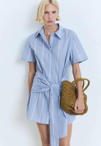 Mango - STRIPED WITH KNOT - Rochie tip cămașă - dark blue Imagine miniatură 1