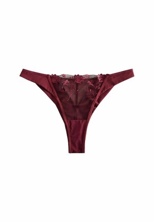 PREMIUM SWISS FLORAL EMBROIDERY - Chilot tanga - berry red