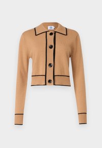 CONTRAST JACKET - Chaqueta de punto - camel/black