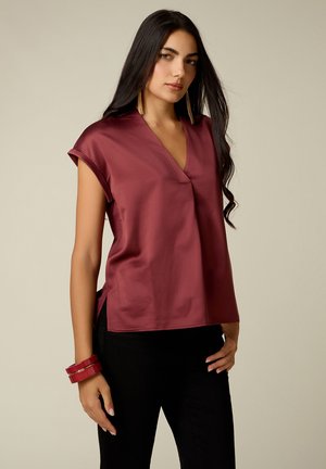 Oltre, T-SHIRT BIMATERICA SCOLLO A V - T-shirt basic - bordeaux