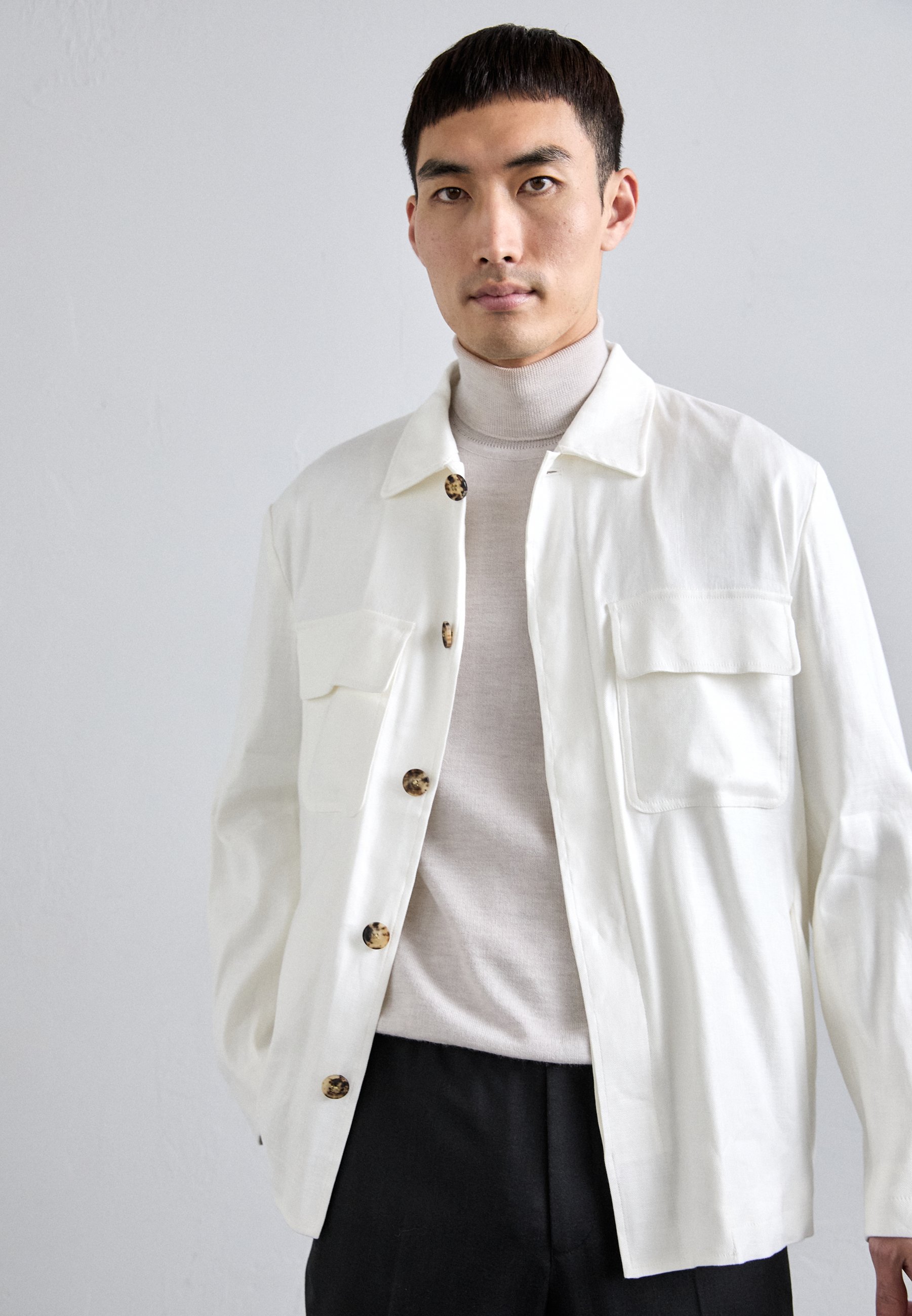 LARDINI GIACCA CAMICIA UOMO - Giacca leggera - off-white