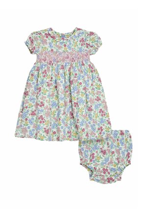 REGULAR FIT - FLORAL SMOCKED  SET - Vestido informal - pink blue