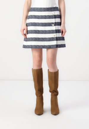 SAILOR STRIPE PLEATED SKIRT - Mini skirt - planetary navy/cream