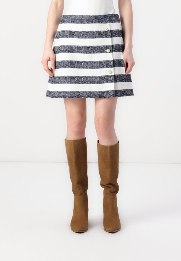 SAILOR STRIPE PLEATED SKIRT - Minirock