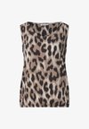 TOP WITH V-NECK AND ELASTIC HEM - Débardeur - timeless beige