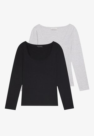 2 PACK - Top s dlhým rukávom - black,mottled light grey