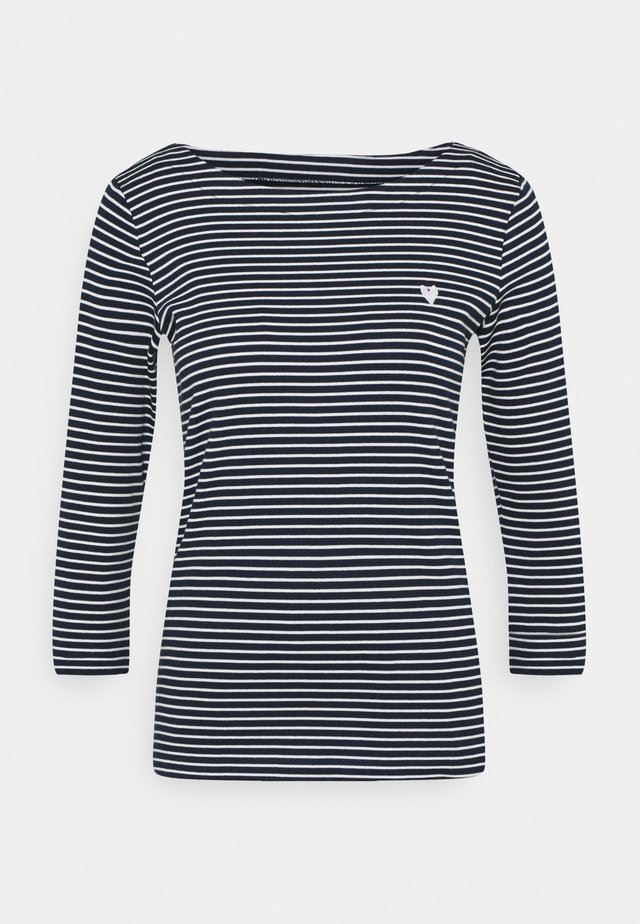 STRIPE BOAT NECK - Langarmshirt - navy/white
