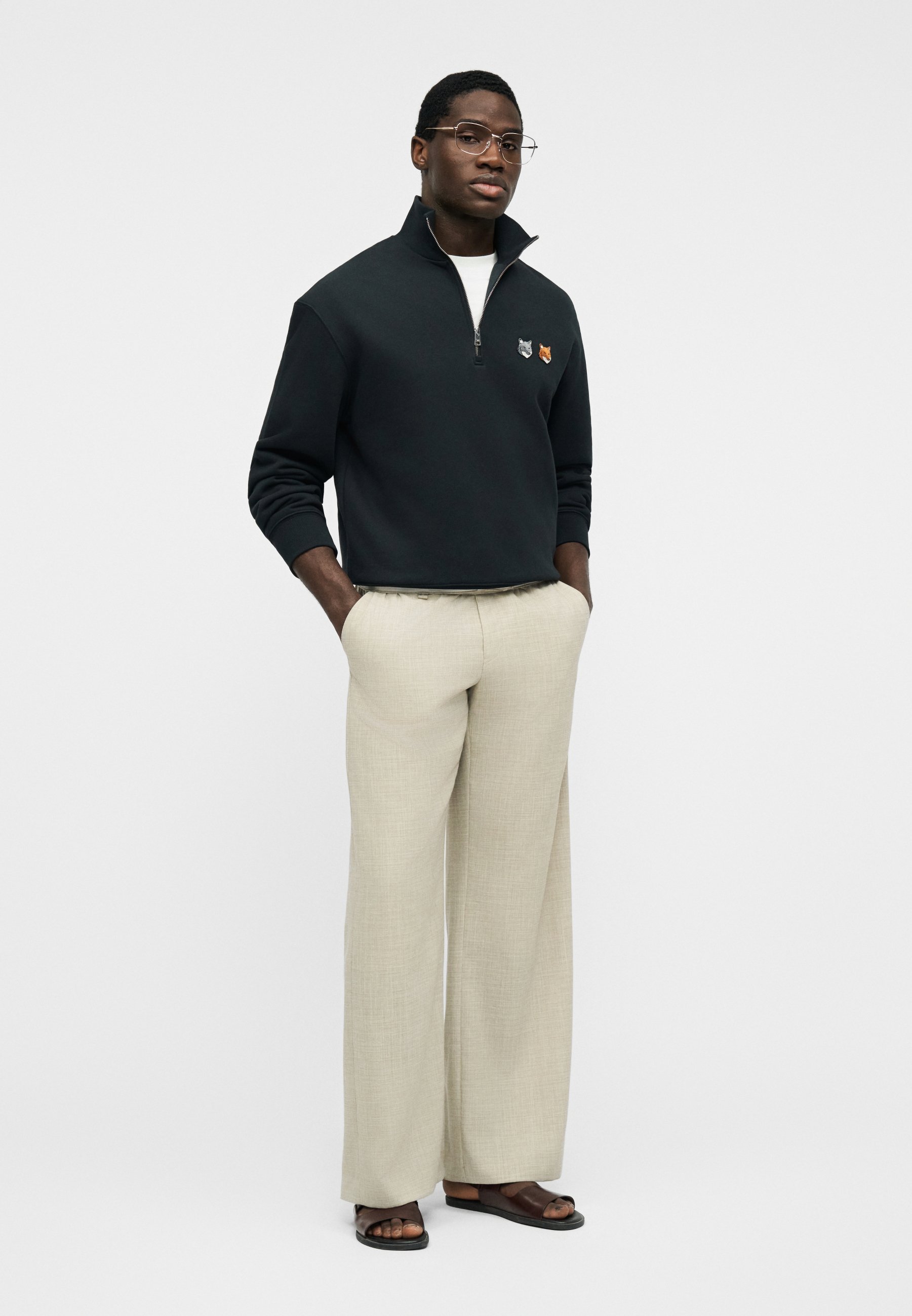 Maison Kitsuné DOUBLE FOX HEAD HALF ZIP COMFORT - Sweatshirt