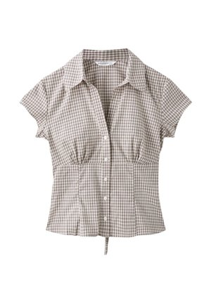 Stradivarius, SHORT SLEEVE UNDER-BUST SEAM SHIRT - Chemisier - khaki