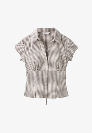 Stradivarius, SHORT SLEEVE UNDER-BUST SEAM SHIRT - Camicia - khaki