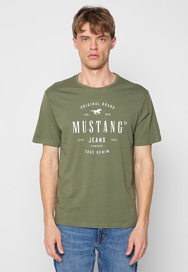 mustang T-shirt print groen mustang T-shirt print groen