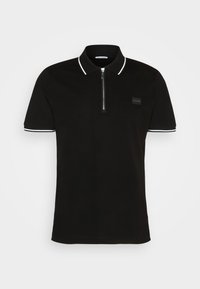 REGULAR FIT WITH RUBBER BADGE WITH METAL LOGO - Polo - black