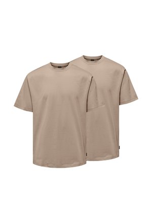 2ER PACK FRED - Basic T-shirt - desert taupe