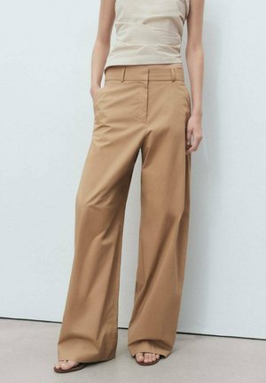 Mango MID-RISE WIDE - Pantalones - brown