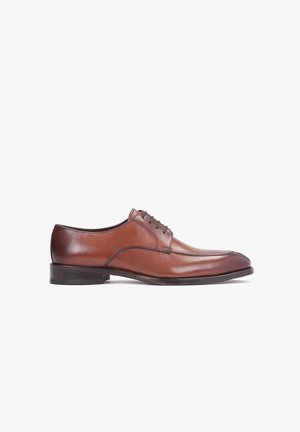 KEPLER - MEN’S LEATHER DERBY SHOES WITH A THREAD ON THE TOE - Stringate eleganti - brown