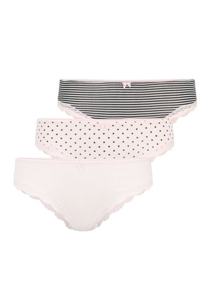 3 PACK - Bikini-Hose - rosa-uni gepunktet gestreift