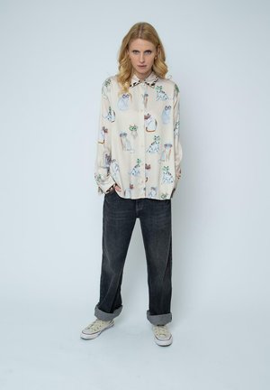 Emily van den Bergh Overhemdblouse - sand multi cats