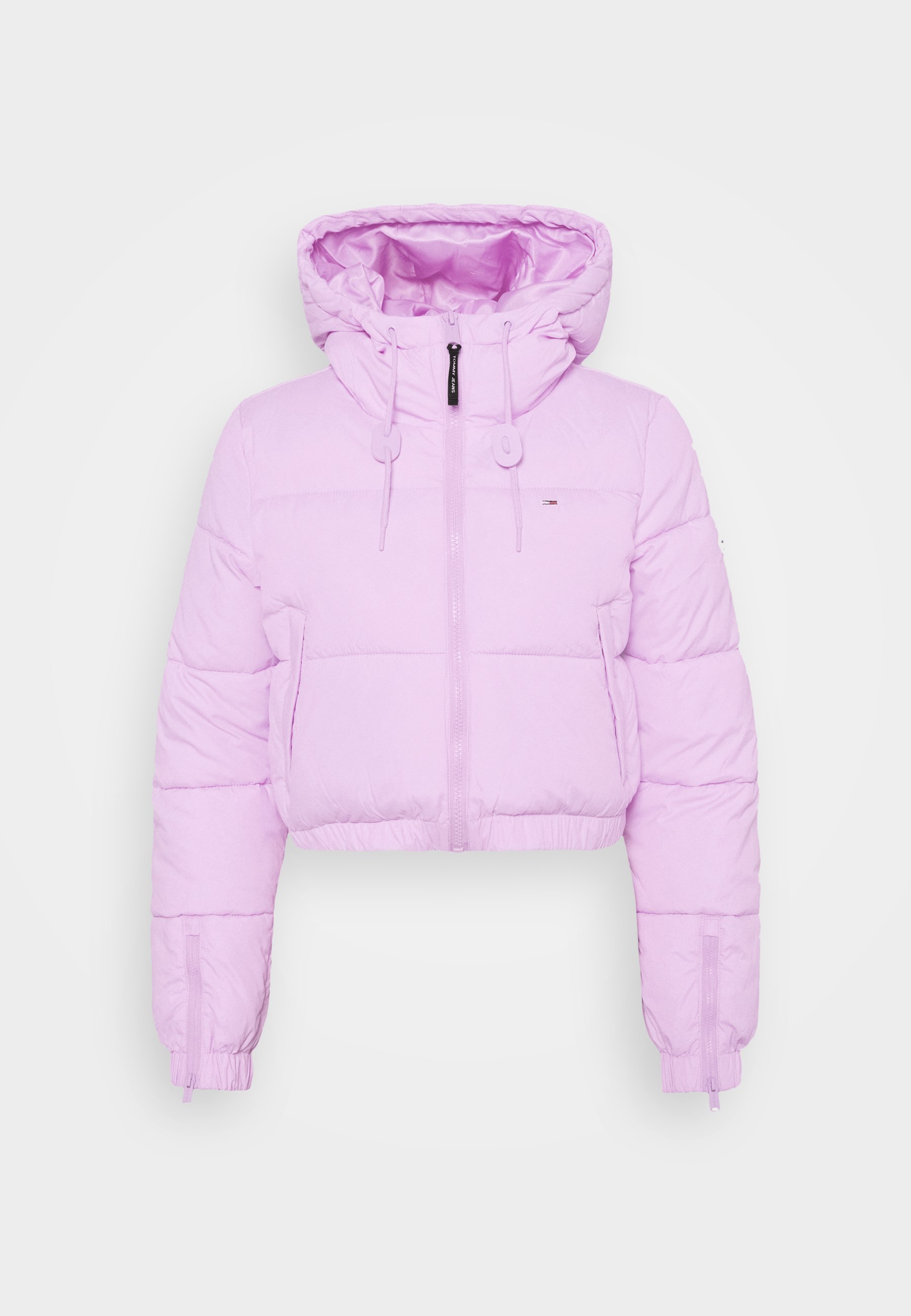 light pink cropped puffer jacket