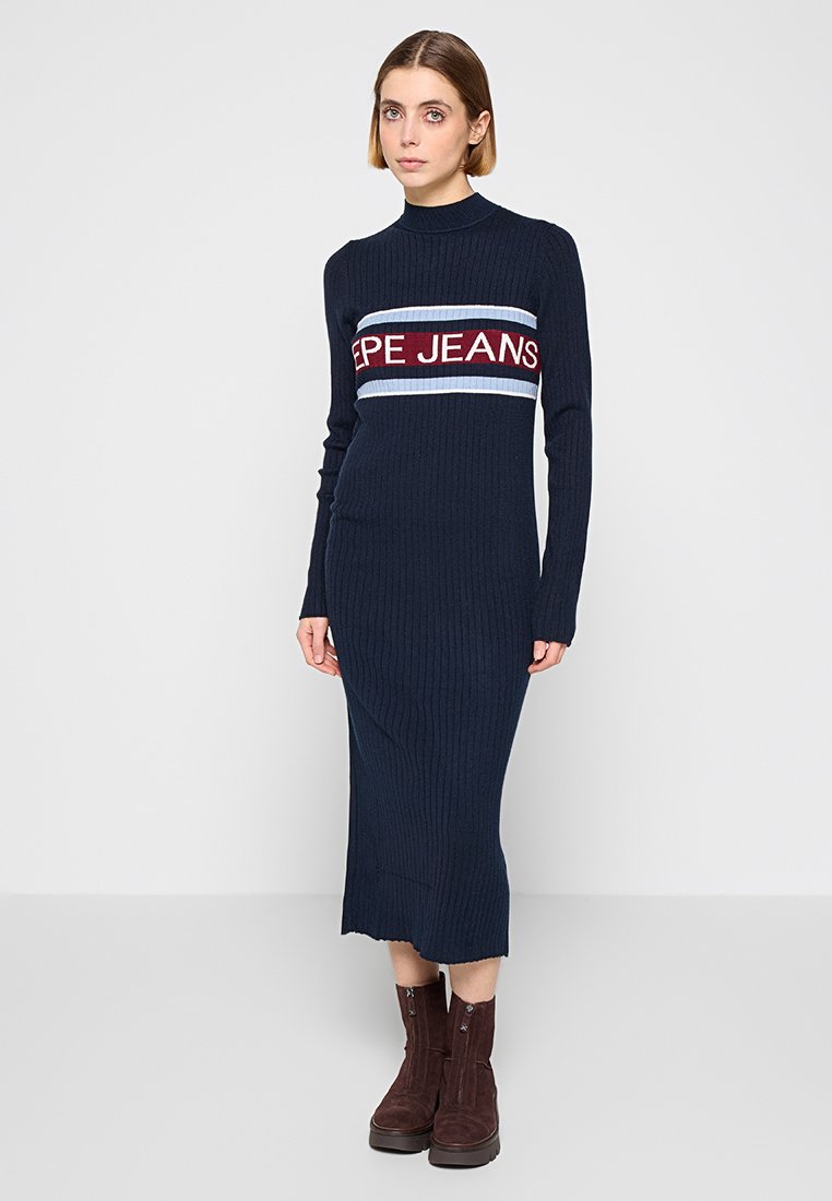 Pepe Jeans Gebreide jurk donkerblauw