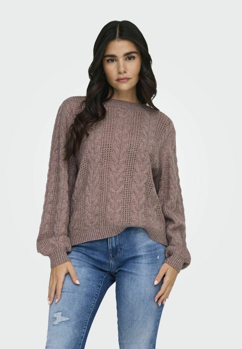 ONLY NORMAL GESCHNITTEN RUNDHALS - Maglione - rose brown