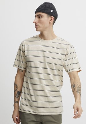 Solid SDJOEL O NECK - T-shirt print - oatmeal